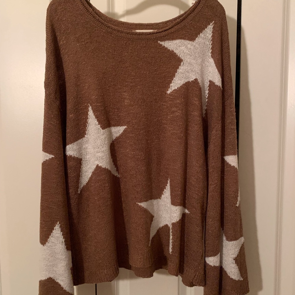 Brown star sweater